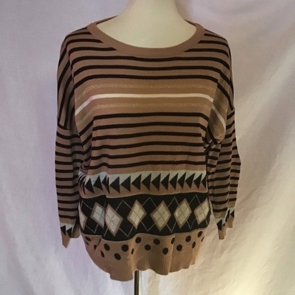 3 for 20 $ bundle Striped argyle sparkly oversized sweater - Picture 7 of 8